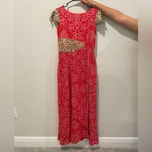 Pink Bandhani Floor length